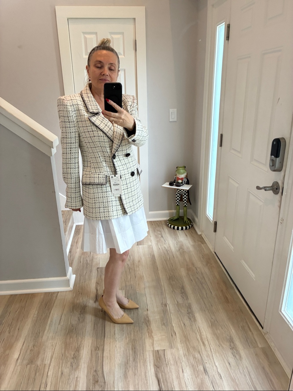 Zara Tweed Blazer size L - Picture 3 of 8